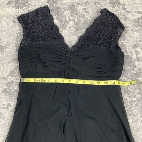 Donna Ricco Black Silk Lace Tiered Dress Chiffon Babydoll LBD Sz 4 - Picture 9 of 12